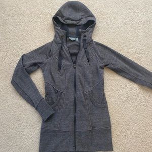 Athleta Heather Gray Zip-up Hooded Jacket